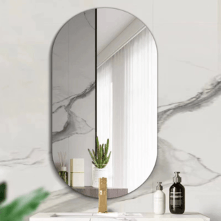 Nice กระจกเงาไม่มีกรอบ ทรงรี รุ่น JLLS009-60  ขนาด 60x80 ซม. สีใส