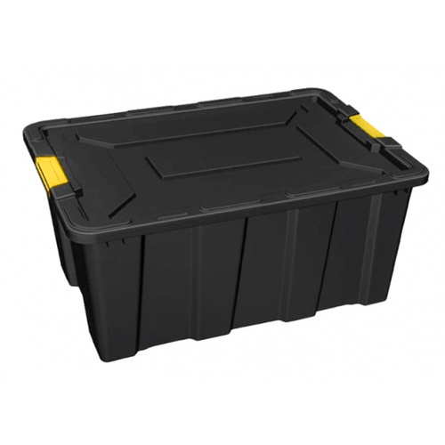GOME กล่องเก็บของหูล็อค HEAVY 100 ลิตร ขนาด 79x51x37 ซม. TG59809 สีดำ/เหลือง 