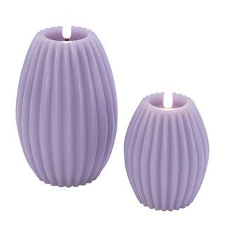 COZY เทียน LED 2ชิ้น/กล่อง รุ่น KIM ขนาด 8x8x10ซม./ 10x10x15ซม. สีม่วง