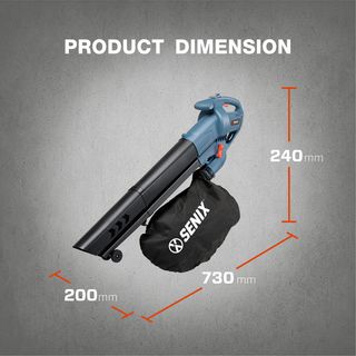 SENIX เครื่องเป่าลมและดูดใบไม้ไฟฟ้า 2,200W (พ่วงสายไฟ 8 เมตร) รุ่น BLVE22-M-EU สีน้ำเงิน - ดำ