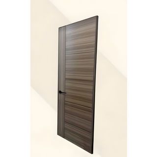 HOLZTUR ประตูปิดผิวเมลามีนเซาะร่อง 5เส้น ขนาด80x200ซม. สี Light Brown