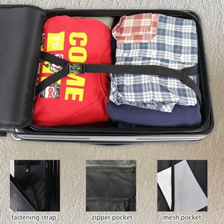 WETZLARS กระเป๋าเดินทาง ขนาด 24 นิ้ว พร้อมช่องใส่ของด้านหน้า รุ่น Blossom-02 ขนาด 25x42x60 ซม. สีดำมิดไนท์