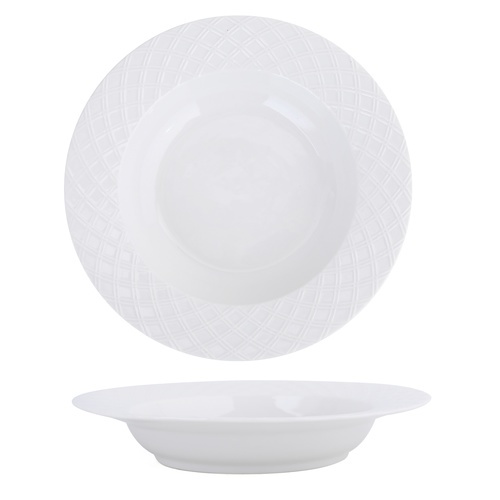 ADAMAS จานซุปเซรามิค 9.5 นิ้ว FIONA-WH08 สีขาว