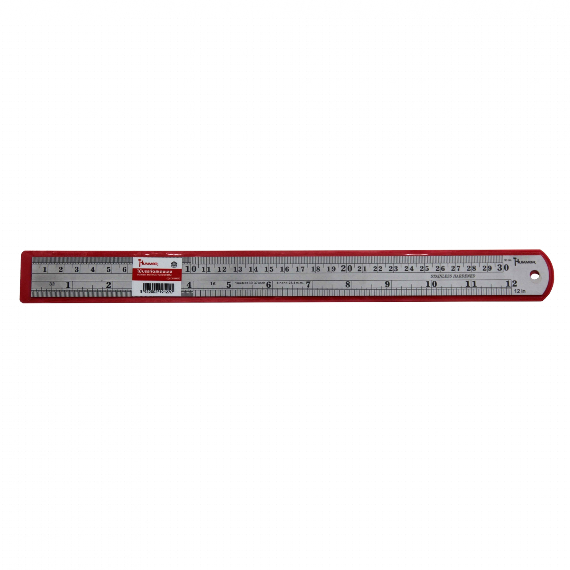 HUMMER ไม้บรรทัดสเตนเลส 12นิ้ว รุ่น CJ-SU300 Metric&Inch