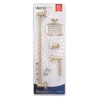 Verno ชุดเซ็ตราวพาดผ้าสเตนเลส304 (4 ชิ้น) รุ่น กอสซี่ DFYT8001-GD สีทอง
