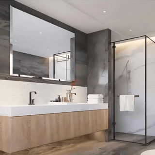 Nice กระจกเงาไม่มีกรอบ ทรงเหลี่ยม รุ่น JLLS015 ขนาด 75x100 ซม. สีใส