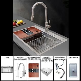 KOCH KITCHEN อ่างล้างจาน 1 หลุมไม่มีที่พัก SS304 75x46x22 ซม. MATINA สีเงิน