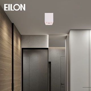 EILON โคมดาวน์ไลท์ทาวเวอร์ทรงสี่เหลี่ยม 6 นิ้ว ติดเพดานขั้ว E27 รุ่น EMZT-006-FW-E27 สีขาว