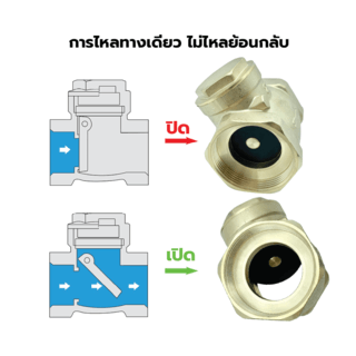 VAVO เช็ควาล์วสวิงทองเหลือง 2