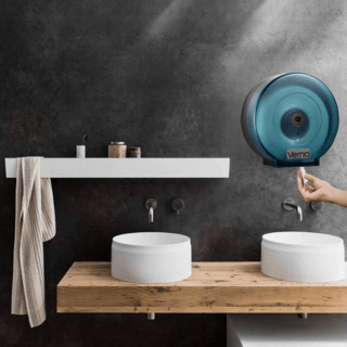 Verno กล่องกระดาษทิชชู่ ม้วนใหญ่  รุ่น 609A ขนาด 26.8x27x12 ซม. สีฟ้า