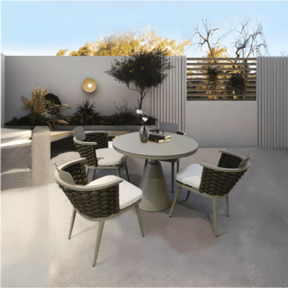 SUMMER SETเก้าอี้ outdoor อลูมิเนียม Racha ขนาด 56.5x60x70 ซม. สีเขียว