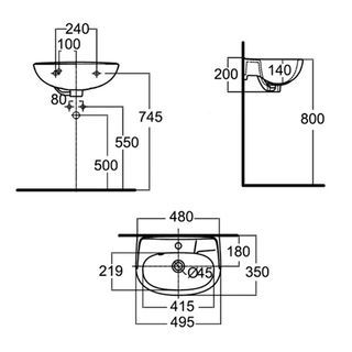 American Standard อ่างล้างหน้าแบบแขวน **ไม่รวมก๊อกน้ำ** รุ่น โคดี้-อาร์ TF-0945