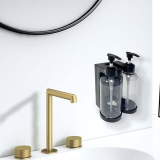 Primo ที่กดสบู่เหลวหัวปั๊ม 2 ขวด ความจุ 300x2 มล. รุ่น SD10 ขนาด  9.8x13.5x19.5ซม.  สีดำ