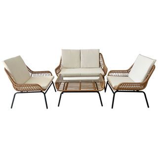SUMMER SET ชุดโต๊ะสนาม 4 ที่นั่ง รุ่น NOEL ขนาด 67x118x75 ซม. สีเบจ