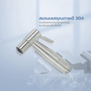 Verno ชุดสายฉีดชำระ ล็อคน้ำได้ รุ่น 6BLX001-1P ขนาด 6.8x133x2.4 ซม. สีสแตนเลส