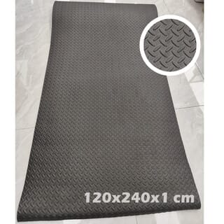 NINO WORLD แผ่นปูพื้น EVA แบบม้วน ลายใบไม้ หน้าเดียว Leafy-PDS002BL ขนาด 120x240x1 cm. สีดำ