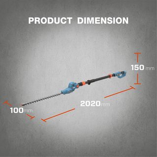 SENIX เครื่องตัดพุ่มไม้สูงไร้สาย ขนาด 21 นิ้ว 20V(Max) ปรับสูง 1.8 - 2.5 เมตร (พร้อมแบตเตอรี่ 2.0Ah 1 ก้อน) รุ่น HTPX2-M-EU สีน้ำเงิน - ดำ