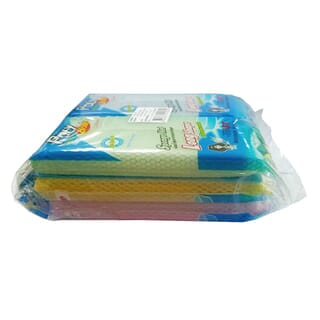 Poly-Brite Ultra ฟองน้ำหุ้มตาข่ายคุณภาพสูง ทรงยาว (แพ็ค 6ชิ้น) สีเหลือง