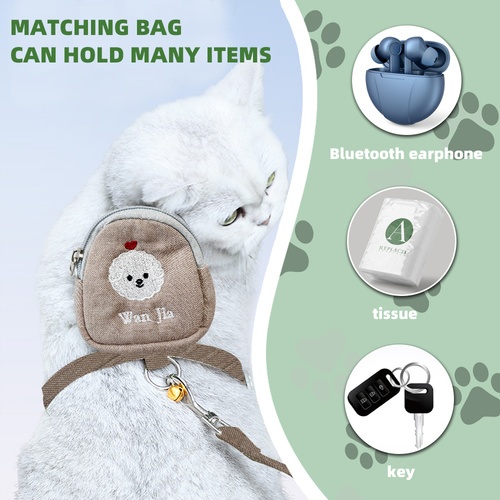 DUDUPETS สายจูงสัตว์เลี้ยง รุ่นS03-Mขนาด9.5X10X120ซม.สีกากี