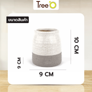 Tree’O กระถางเซรามิก รุ่น 4ZR-004 สีเทา