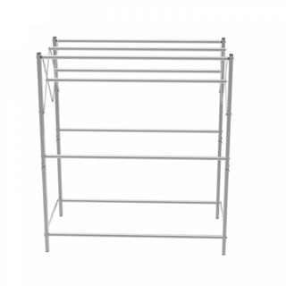 SAKU ราวพาดผ้าอลูมิเนียม พับได้ 9 เส้น รุ่น DY1240 ขนาด 45x81.60x91.40 ซม สีเงิน