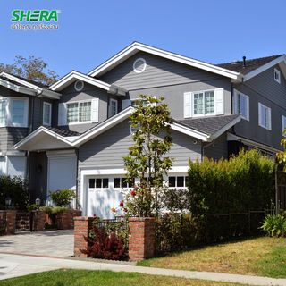 เฌอร่า ไม้ฝา รุ่นขอบตรง ลายสัก 0.8x15x300ซม. สีเทาโมเดิร์น