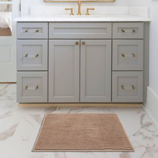 COZY พรมเช็ดเท้าขนนุ่ม รุ่น MIKA04 ขนาด 40×60×1.1ซม. สีกากี