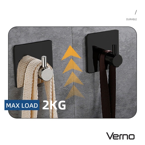 Verno ตะขอสแตนเลส 304  รุ่น DW229122-BK ขนาด 4.5x4.5x2.2.7CM สีดำ 2 ชิ้น/ชุด