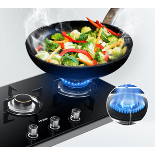 HAIER เตาแก๊สแบบฝังหน้ากระจก 2 หัวเตา HGH732K-B2