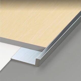 MAC ตัวจบกระเบื้องยาง อลูมิเนียม แบบเหลี่ยม 2.2x200x0.3 ซม. JYPS30 สีเงินเงา