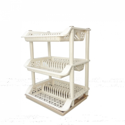 GOME ที่คว่ำจาน 3 ชั้น 37x49x66 ซม. LOLA-02 สีเบจ