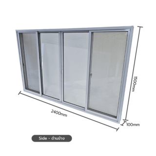 WELLINGTAN (vista) หน้าต่างอะลูมิเนียม บานเลื่อน FSSF P-TLC2415 240x150ซม. สีขาว พร้อมมุ้ง