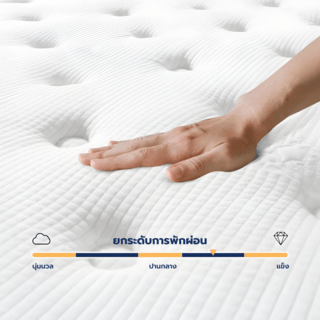 Truffle ที่นอนพ็อกเก็ตสปริงเสริมยางพารา รุ่น Lalisa ขนาด 180x200x34 ซม. (6ฟุต) สีขาว