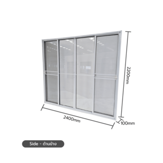 WELLINGTAN (vista) ประตูอะลูมิเนียม บานเลื่อน FSSF P-TLM2422 240x220ซม. สีขาว พร้อมมุ้ง