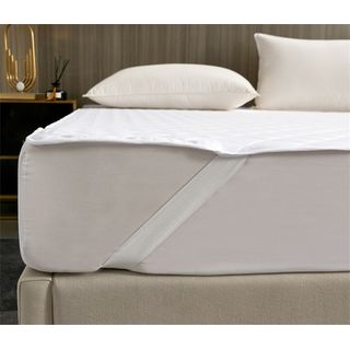 Truffle ผ้ารองที่นอนกันเปื้อน (กันน้ำและไรฝุ่น) แบบสายรัด รุ่น Yuki-6 ขนาด 182x200x2 ซม. (6ฟุต) สีขาว