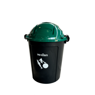 API ถังขยะกลม ฝาโดมสวิง 62L ขนาด 48x48x68cm. รุ่น #133 สีเขียว