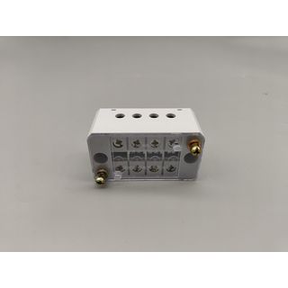 V.E.G. เทอร์มินอลบล็อก เข้า4-ออก4 สีเทา