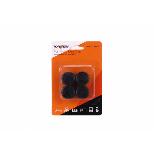 TORSTEN พลาสติกรองขาโต๊ะกลม (สวมนอก) รุ่น 2XY-030-7/8 ขนาด 7 / 8” แพ็ค 4 ชิ้น สีดำ