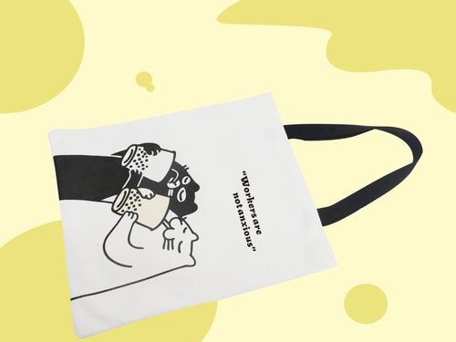 KOJI กระเป๋าผ้าสะพายลายแมวน่ารัก BG-03 ขนาด33x1x40ซม.คละแบบ