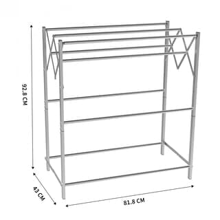 SAKU ราวพาดผ้าอลูมิเนียม พับได้ 9 เส้น รุ่น DY1240 ขนาด 45x81.60x91.40 ซม สีเงิน