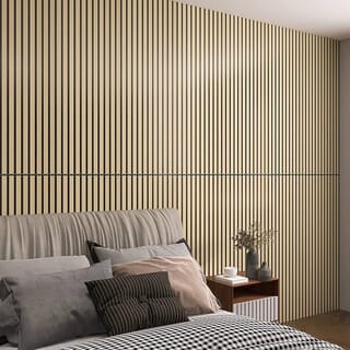 GREAT WOOD แผ่นระแนงอะคูสติก PVC รุ่นJF401-XG-1 ขนาด 300x18x2400mm.สีCozy Cream 