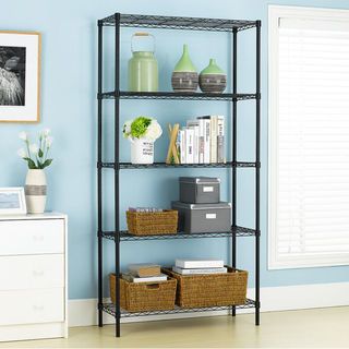 HAWDD ชั้นวางของเหล็กโล่ง 5 ชั้น รุ่น ROHAN-90 ขนาด 45x90x180ซม. สีดำ