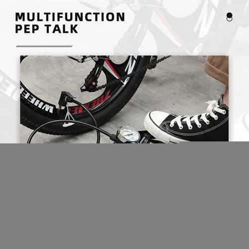 HUMMER ที่สูบลมแบบเหยียบ รุ่น4512 ขนาด 13*4.5*11 ซม.สีดำ