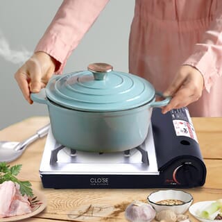 CLOSE เตาแก๊สพกพา 1 หัวเตา TRIXIE สีเงิน-ดำ