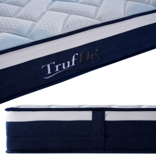 Truffle ที่นอนพ็อกเก็ตสปริง รุ่น Angelina ขนาด 180x200x21 ซม. (6ฟุต) สีขาว-น้ำเงิน