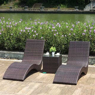 SUMMER SET เตียงริมสระหวายเทียม รุ่น ภูเก็ต ขนาด 65x180x80ซม.สีน้ำตาลเข้ม