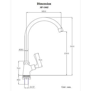Hang ก๊อกอ่างล้างจาน แบบติดเคาน์เตอร์ ตัว U รุ่น SF144J