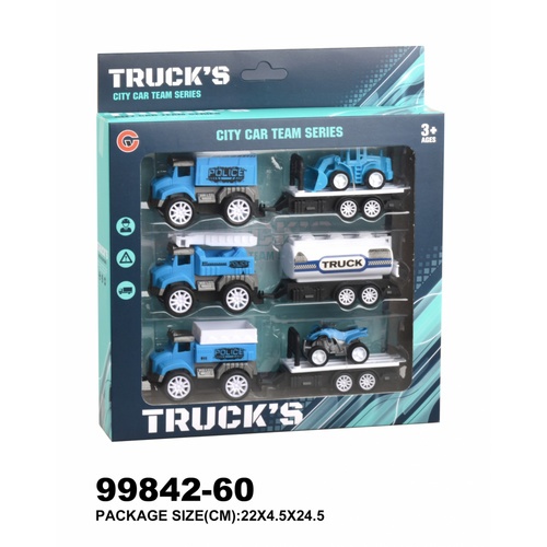 TOYS ของเล่นชุดรถพ่วงตำรวจ บรรจุ3คัน สีฟ้า#99842-60(22x4.5x20.5ซม.)
 