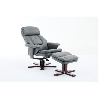 PULITO เก้าอี้พักผ่อนพร้อมที่วางขา รุ่น BAYLOR ขนาด 73x79-108x105.5 ซม. ที่วางขา  ขนาด 47x41x41 ซม  สีเทาเข้ม