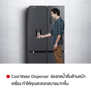 TOSHIBA ตู้เย็น 4 ประตู 18.0 คิว GR-RF605WI-PMT(06) สีเทา
